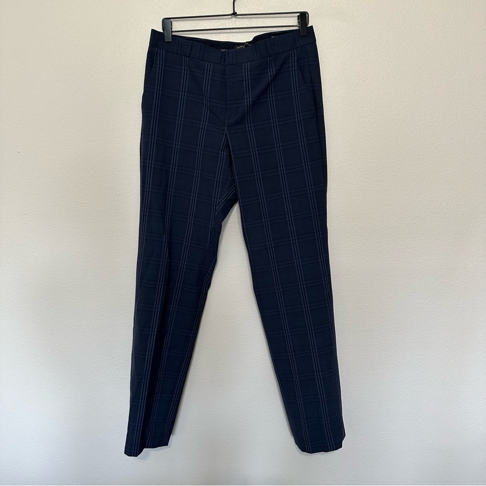 Banana Republic Navy Plaid Trousers